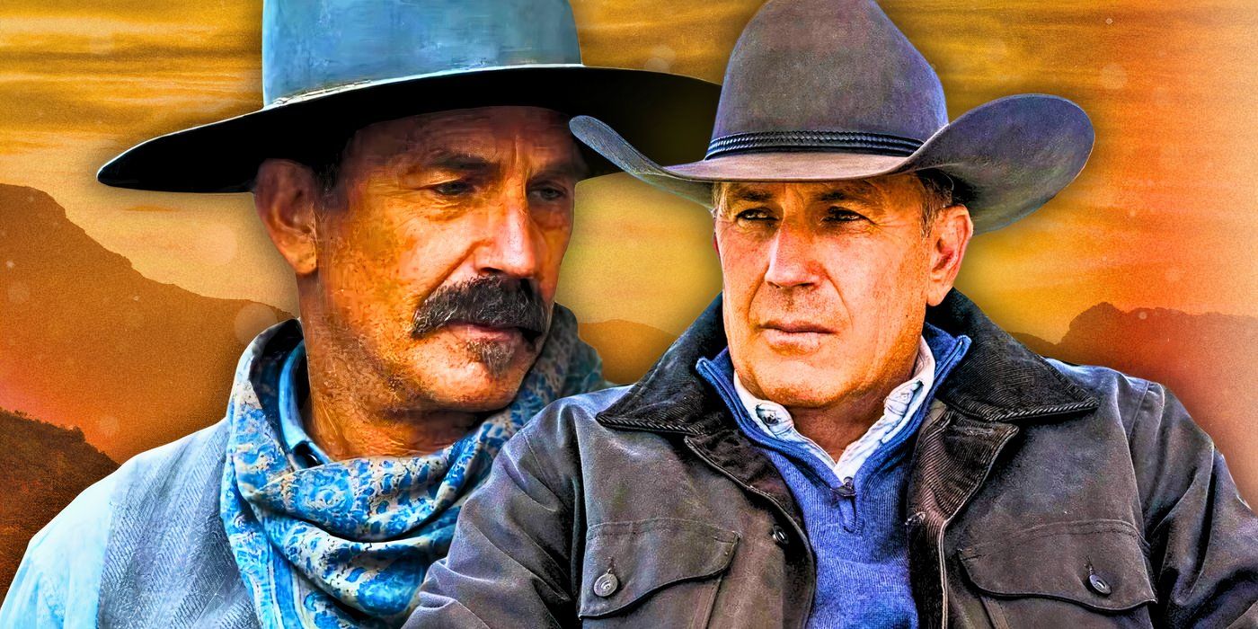 Kevin Costner as Hayes Ellison in Horizon: An American Saga and as John Dutton in Yellowstone