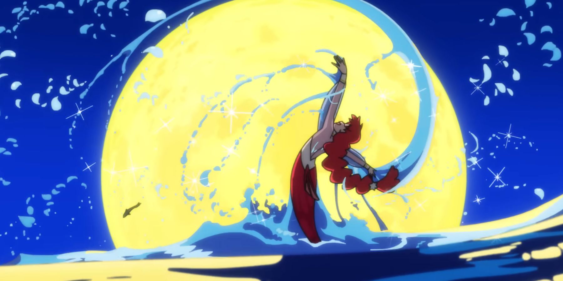 Kinema Citrus new anime Goodbye, Lara swimming in moonlight