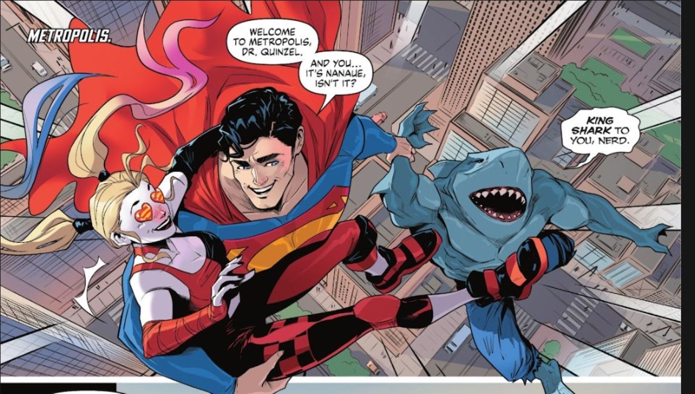 King Shark Harley Quinn e Superman em Spring Breakout da DC 