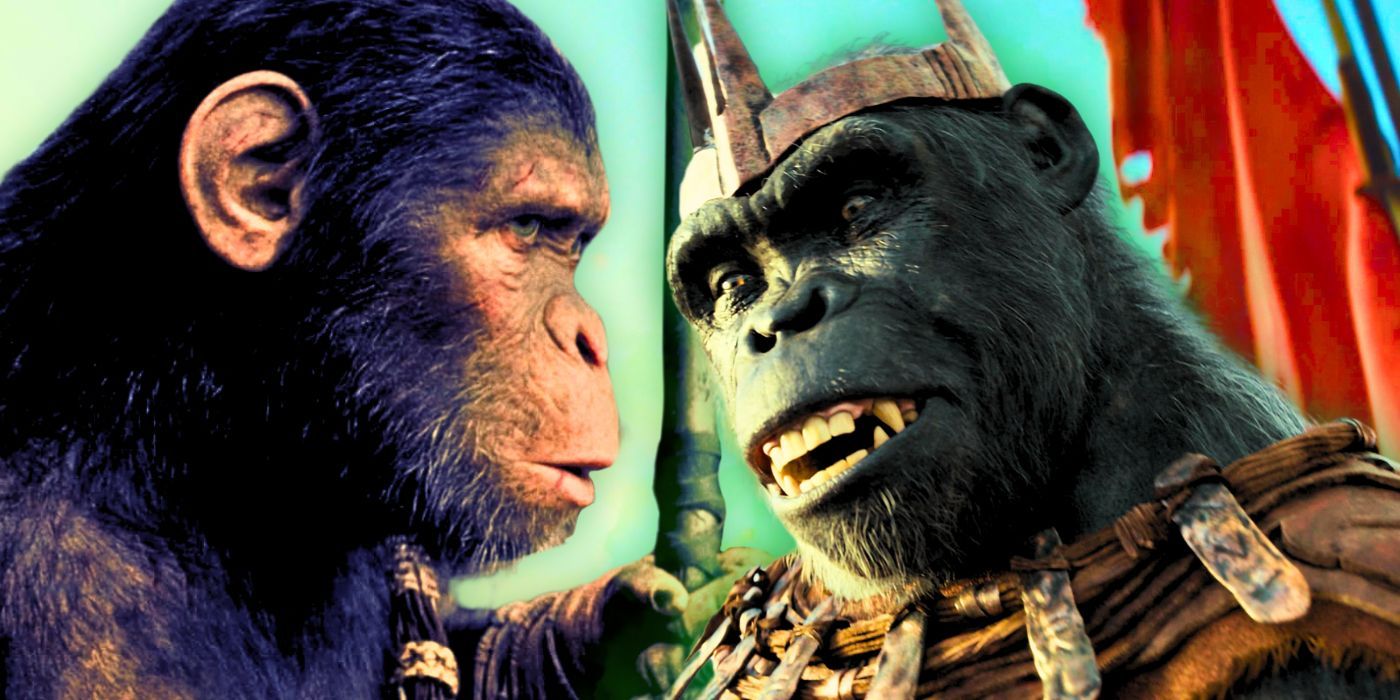 Noa and Proximus Caesar in Kingdom of the Planet of the Apes