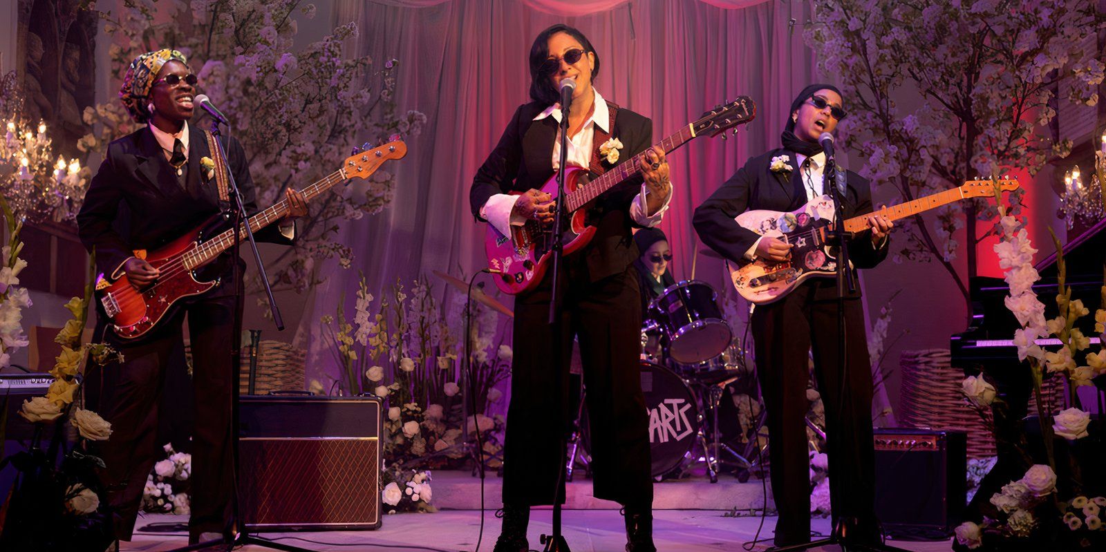 Lady Parts performs at a wedding in We Are Lady Parts season 2 still