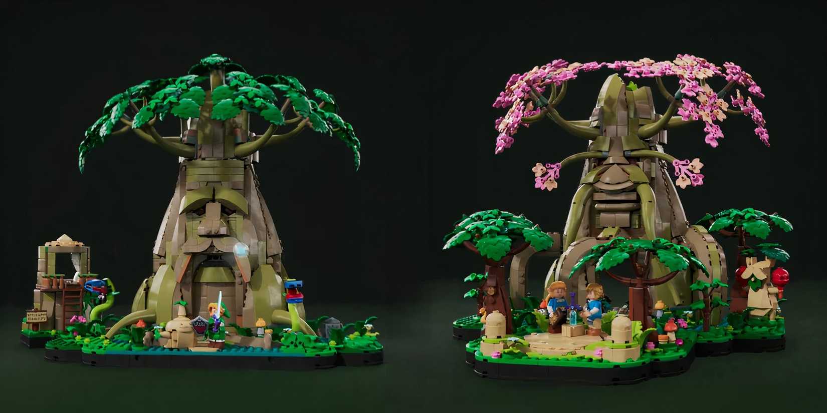 LEGO Legend of Zelda - BOTW and Ocarina of Time Great Deku Tree comparison