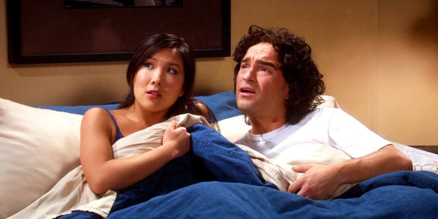 Leonard and Joyce Kim in the bed in The Big Bang Theory (2)