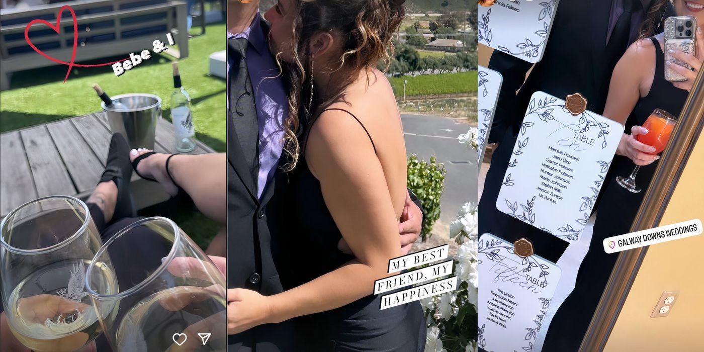 Liz Woods With Boyfriend Jayson On 90 Day Fiance on her Instagram Stories attending a wedding