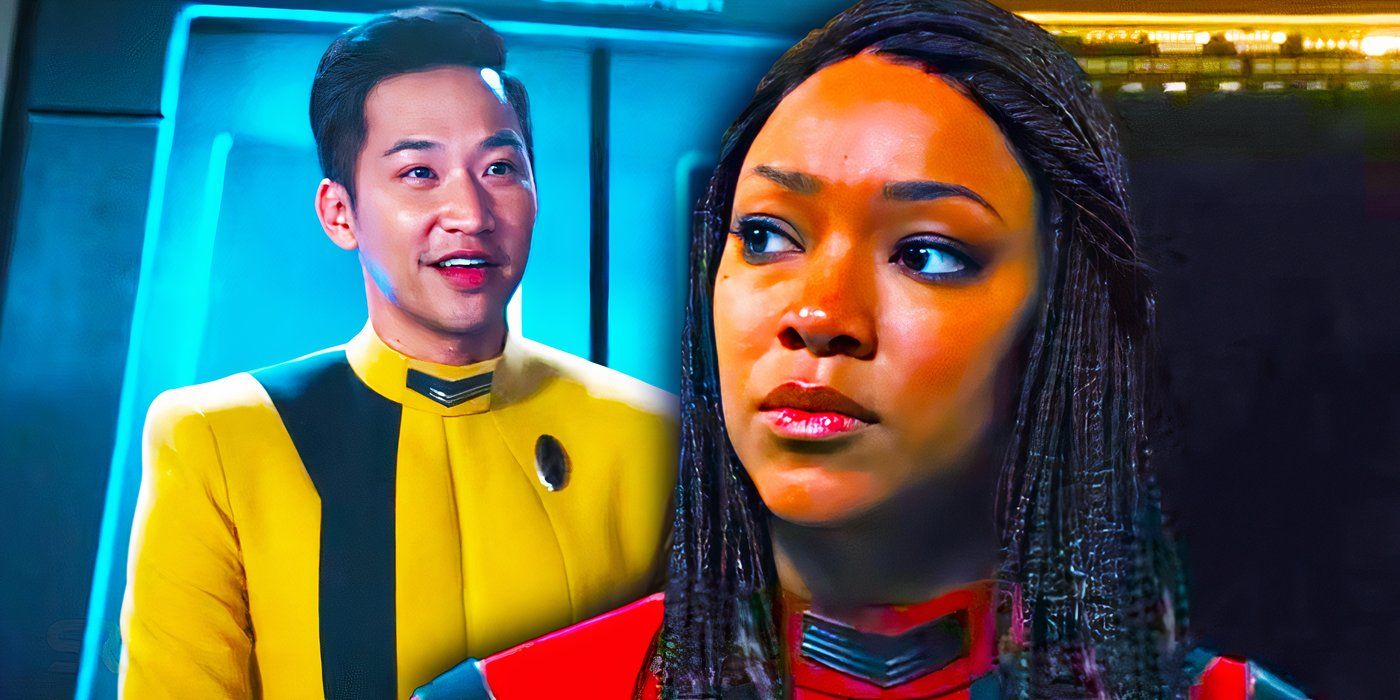 Lt. Commander Gen Rhys and Captain Michael Burnham in Star Trek Discovery