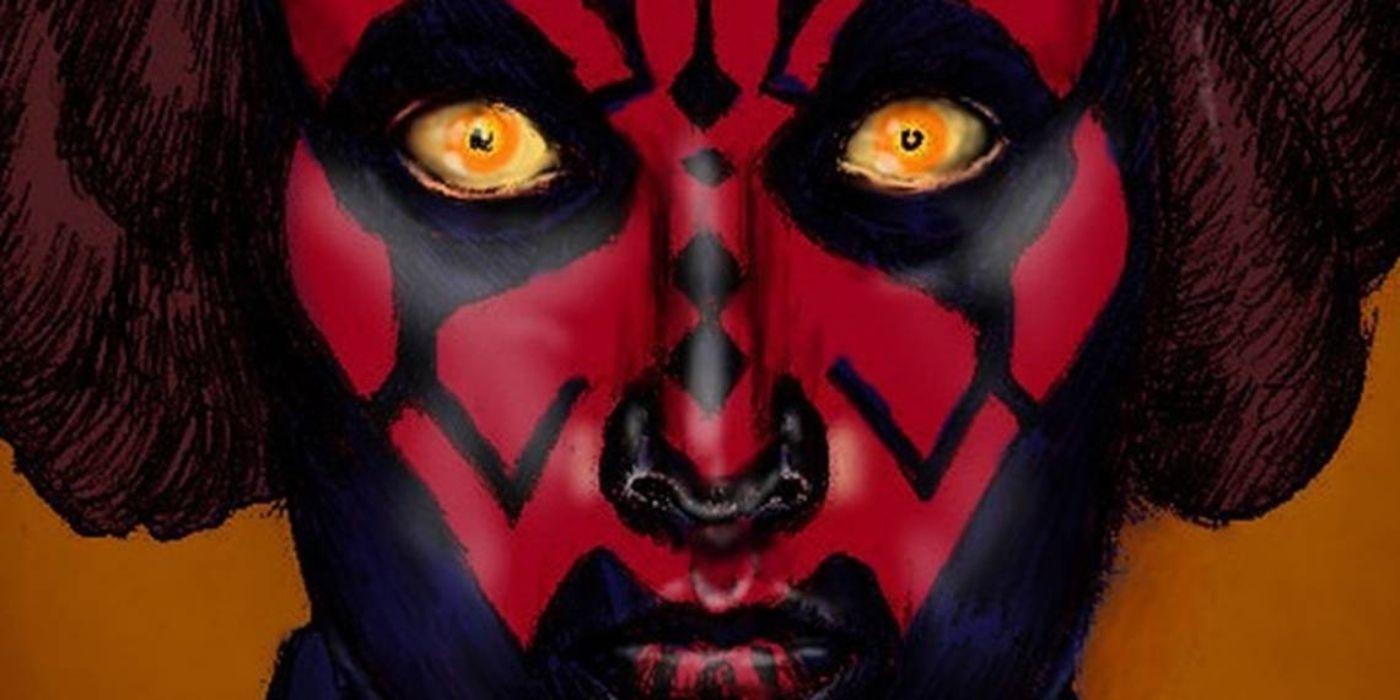 Star Wars' Leia Organa with Darth Maul face markings.