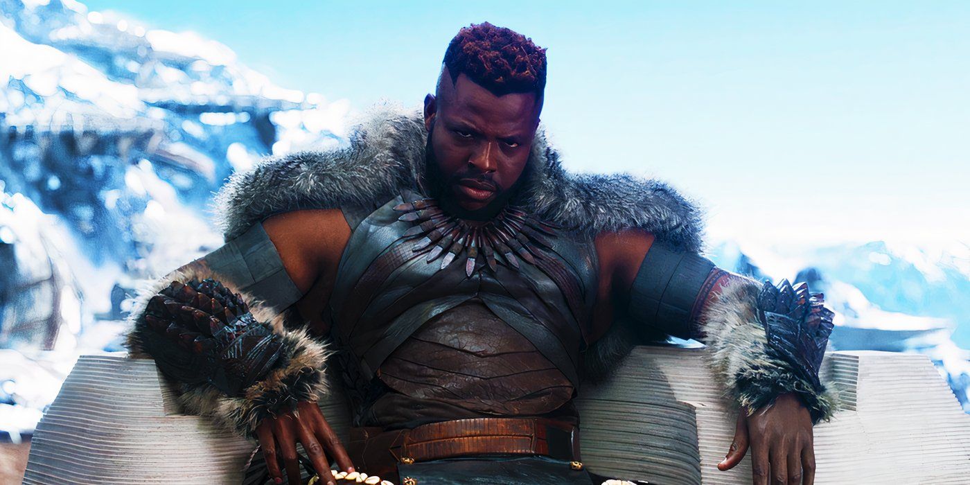 M'Baku on his throne in Black Panther