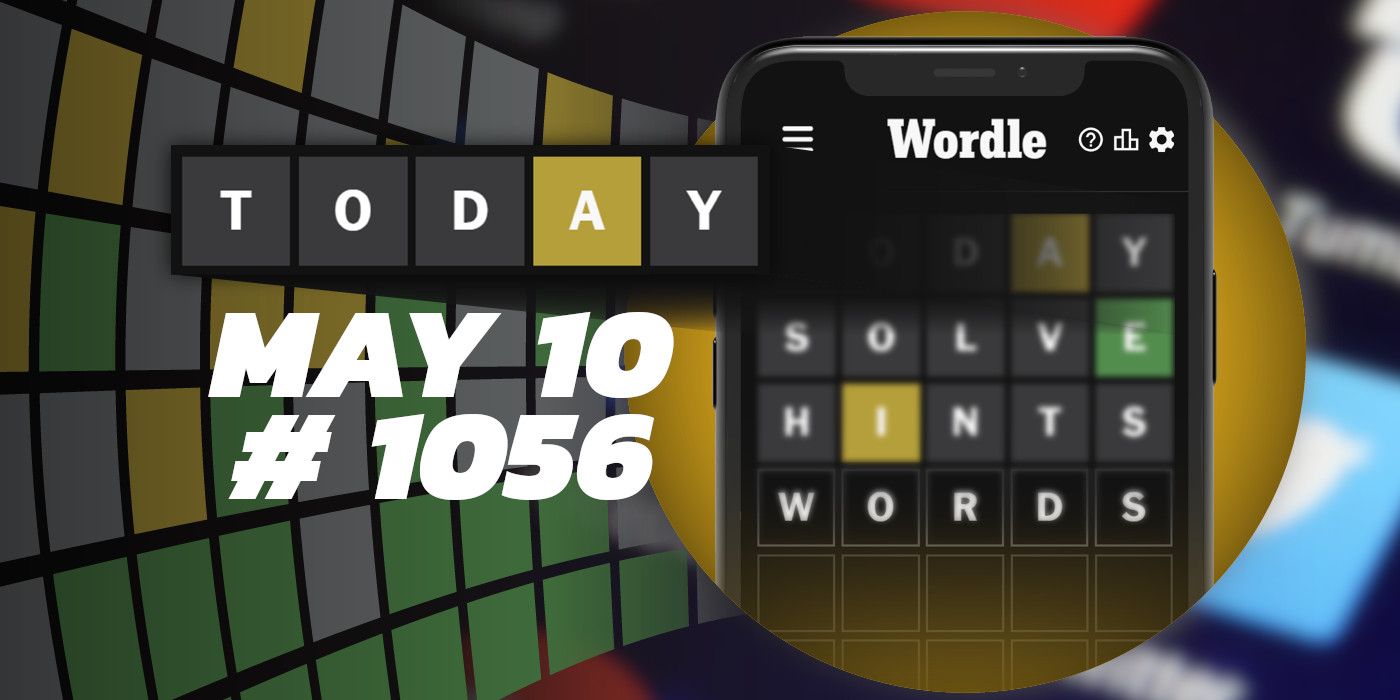 May 10 2024 Wordle hints and answer (puzzle 1056) with social media app icons in the background