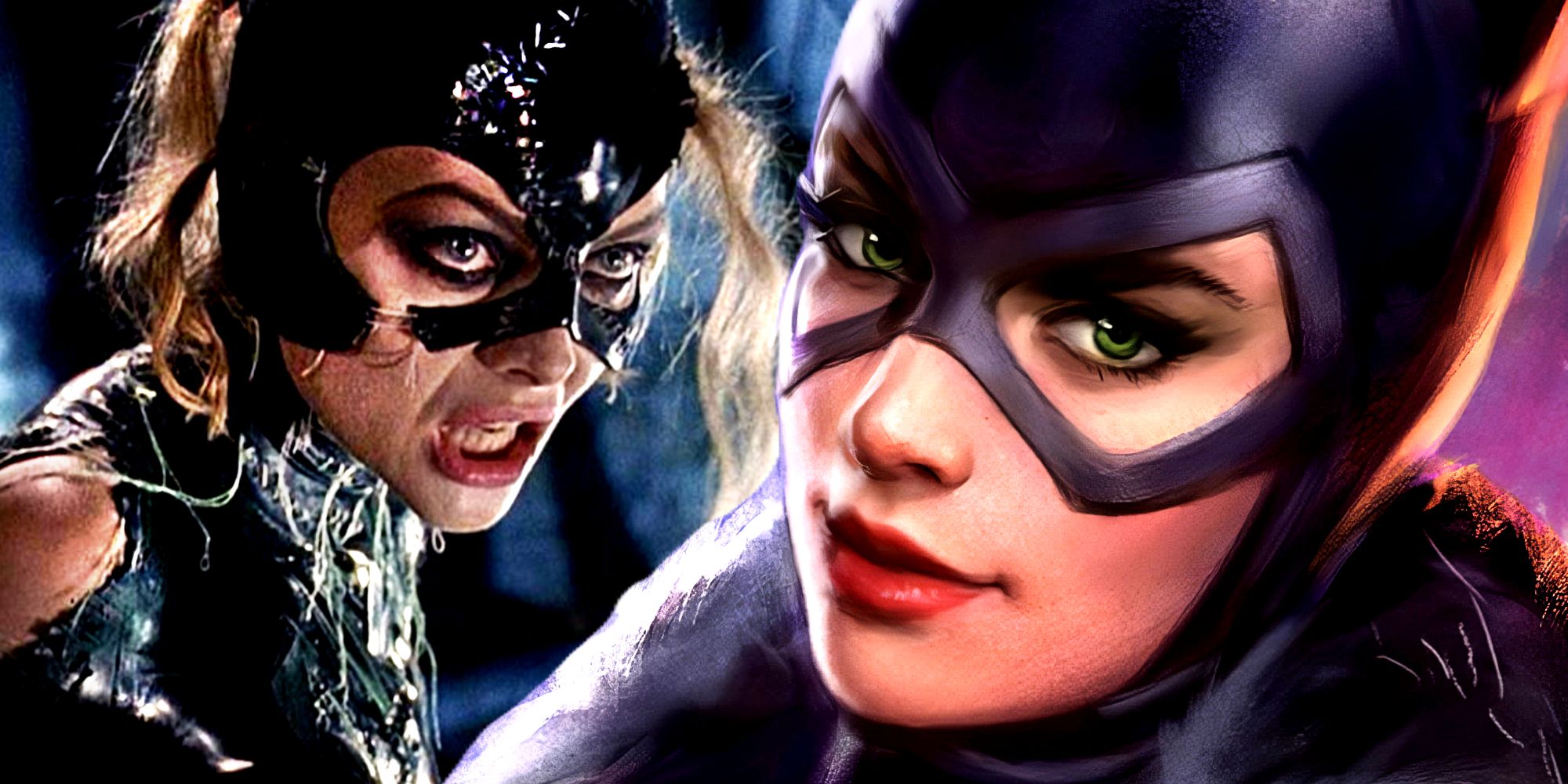 Michelle Pfeiffer Wears the Tattered Catwoman Costume in Batman Returns and Selina Kyle in DC Comics Art