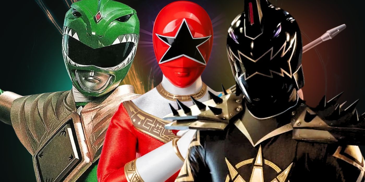 Mighty Morphin Green Ranger, Zeo Red Ranger, and Dino Thunder Black Ranger