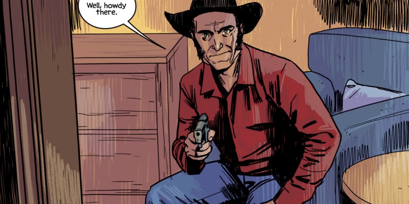 A man points a gun