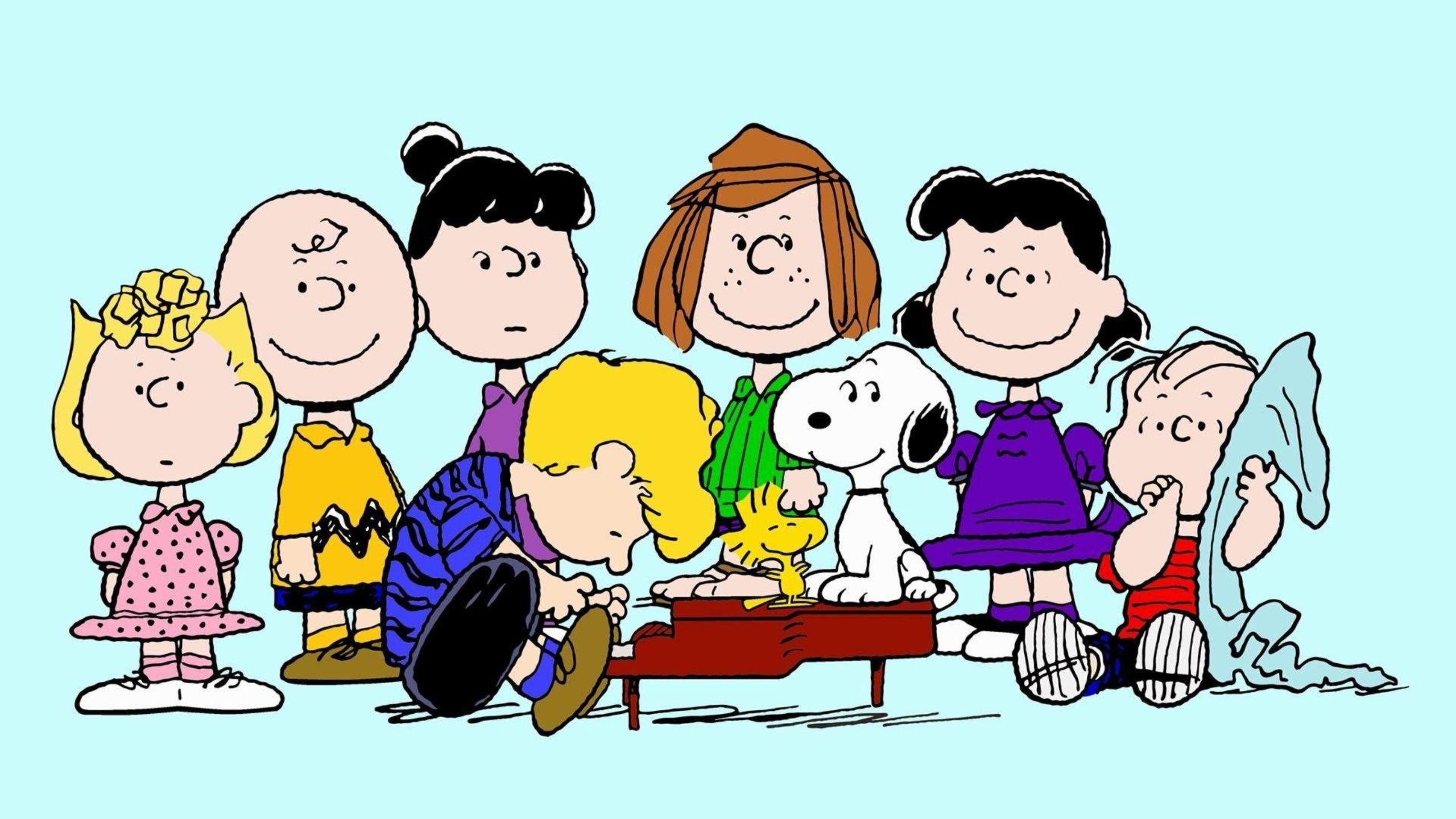 The Peanuts kids and Snoopy