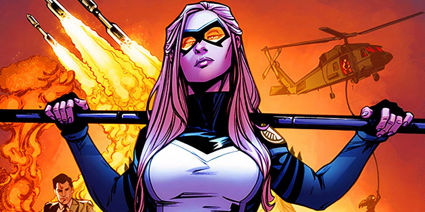 Mockingbird with a sword and glasses in Marvel Comics