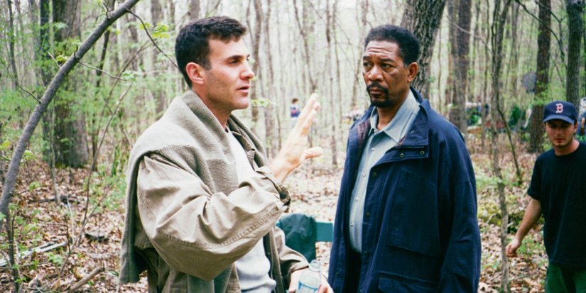 Morgan Freeman and Gary Fleder in Kiss the Girls