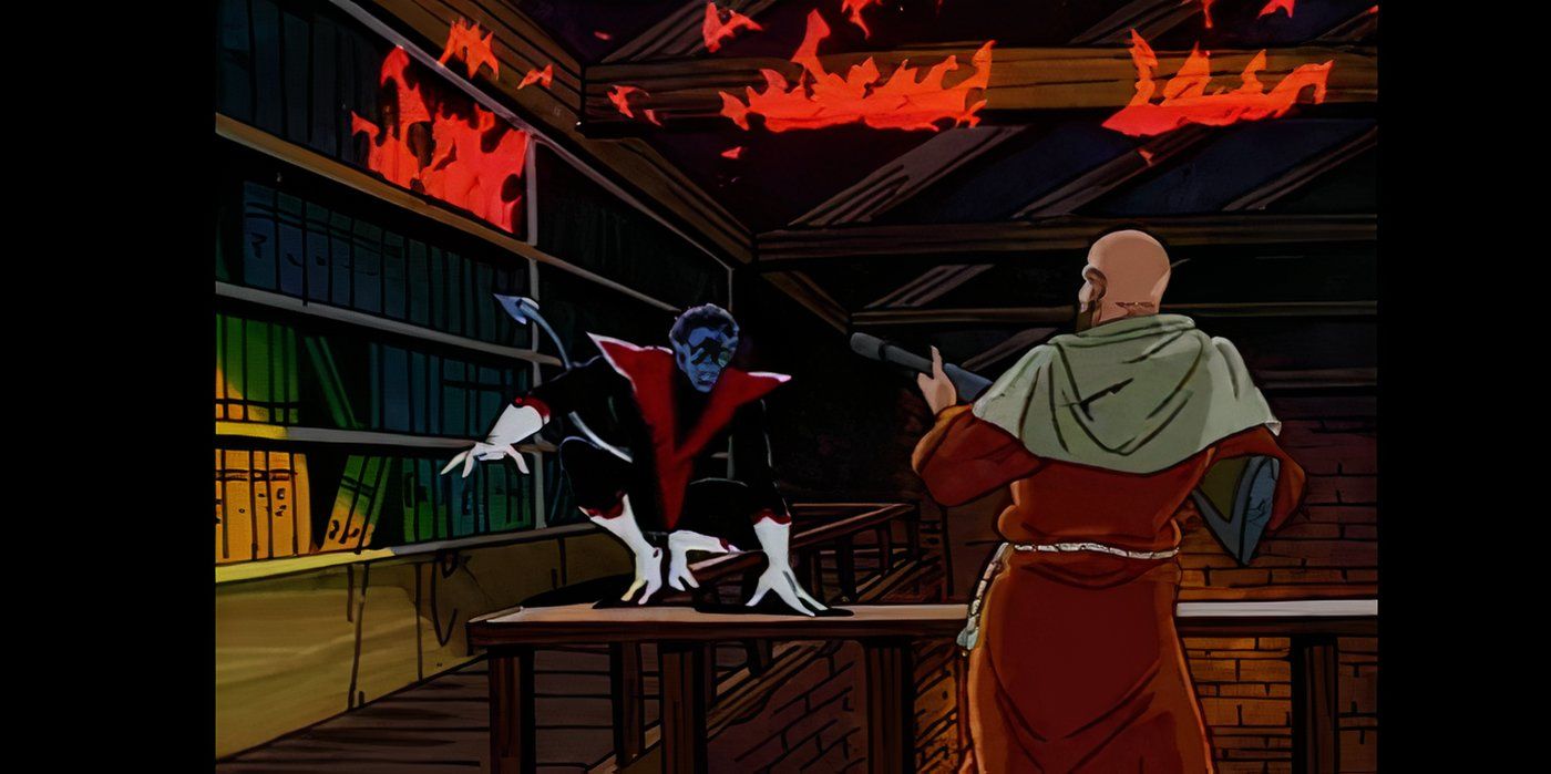 Nightcrawler saving priest in X-Men_ The Animated Series