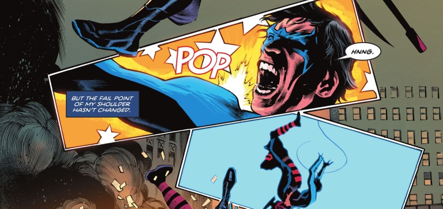 Nightwing #100 Dick Grayson screaming out in pain 