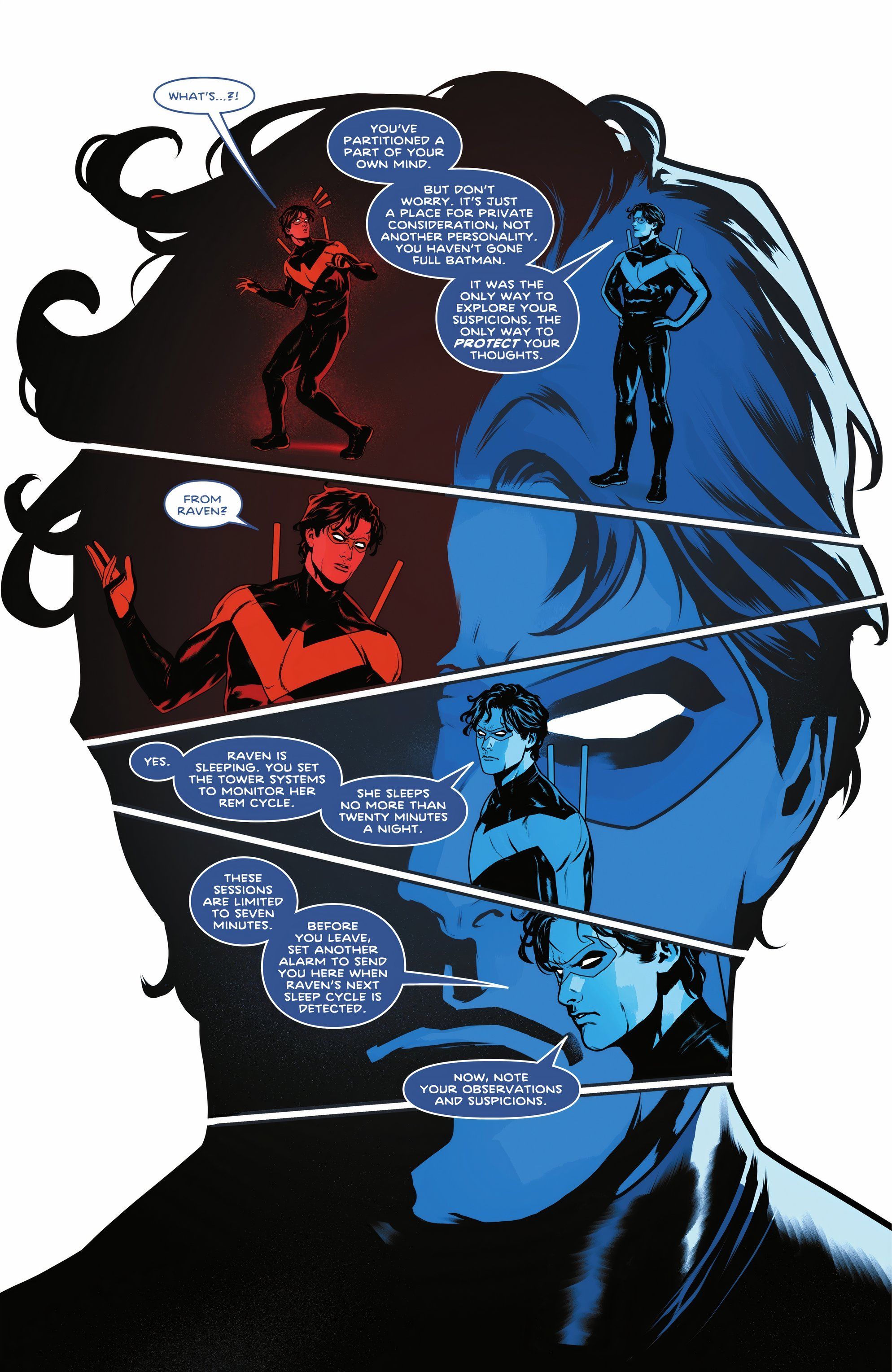 Nightwing Red fala com Nightwing Blue DC