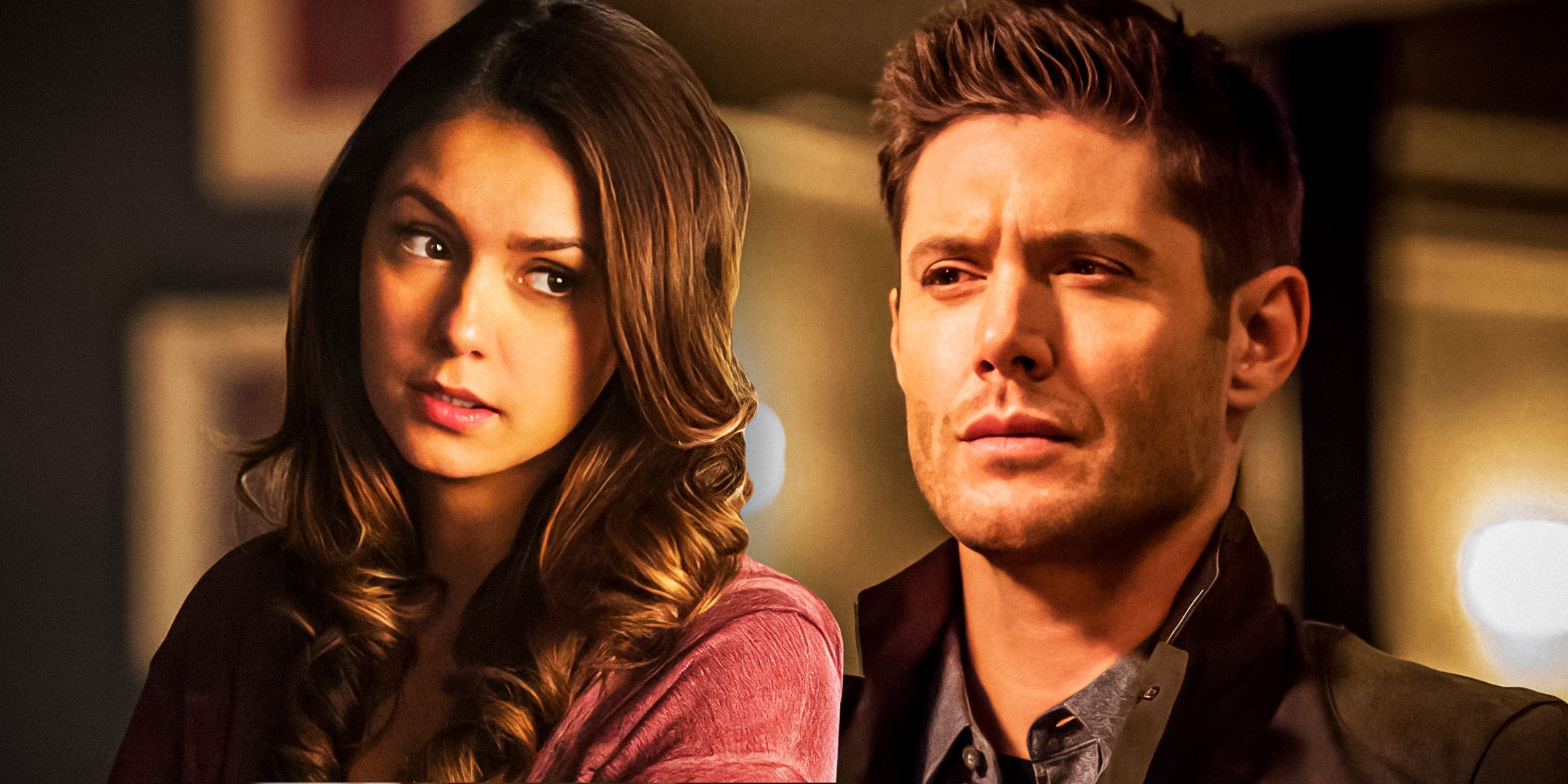 (Nina-Dobrev-as-Elena-Gilbert)-from-The-Vampire-Diaries-and-(Jensen-Ackles-as-Dean-Winchester)-from-Supernatural