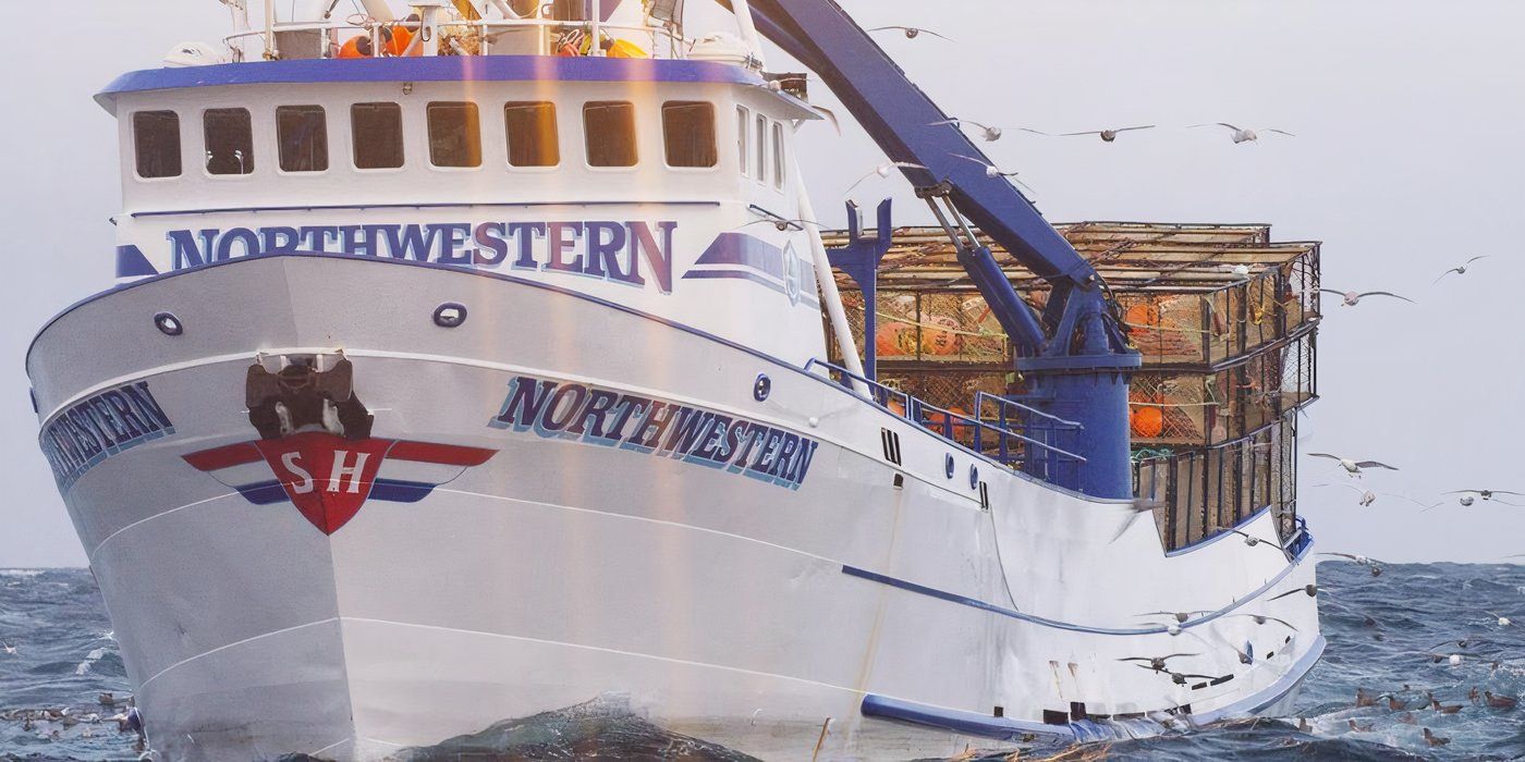 Northwestern driving through the water in Deadliest Catch