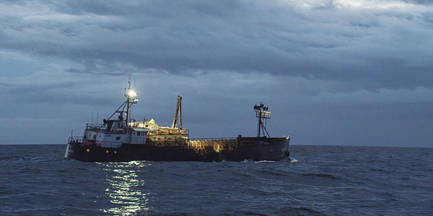 Northwestern out at night with a light on in Deadliest Catch.