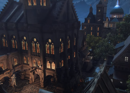 Skyrim Nolvus V6 Modpack: Solitude From A Sky View At Night.