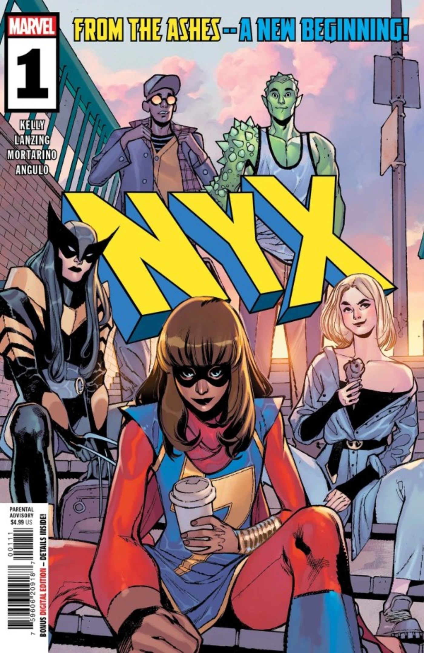 NYX #1 cover featuring Laura Kinney, Kamala Khan, and others.