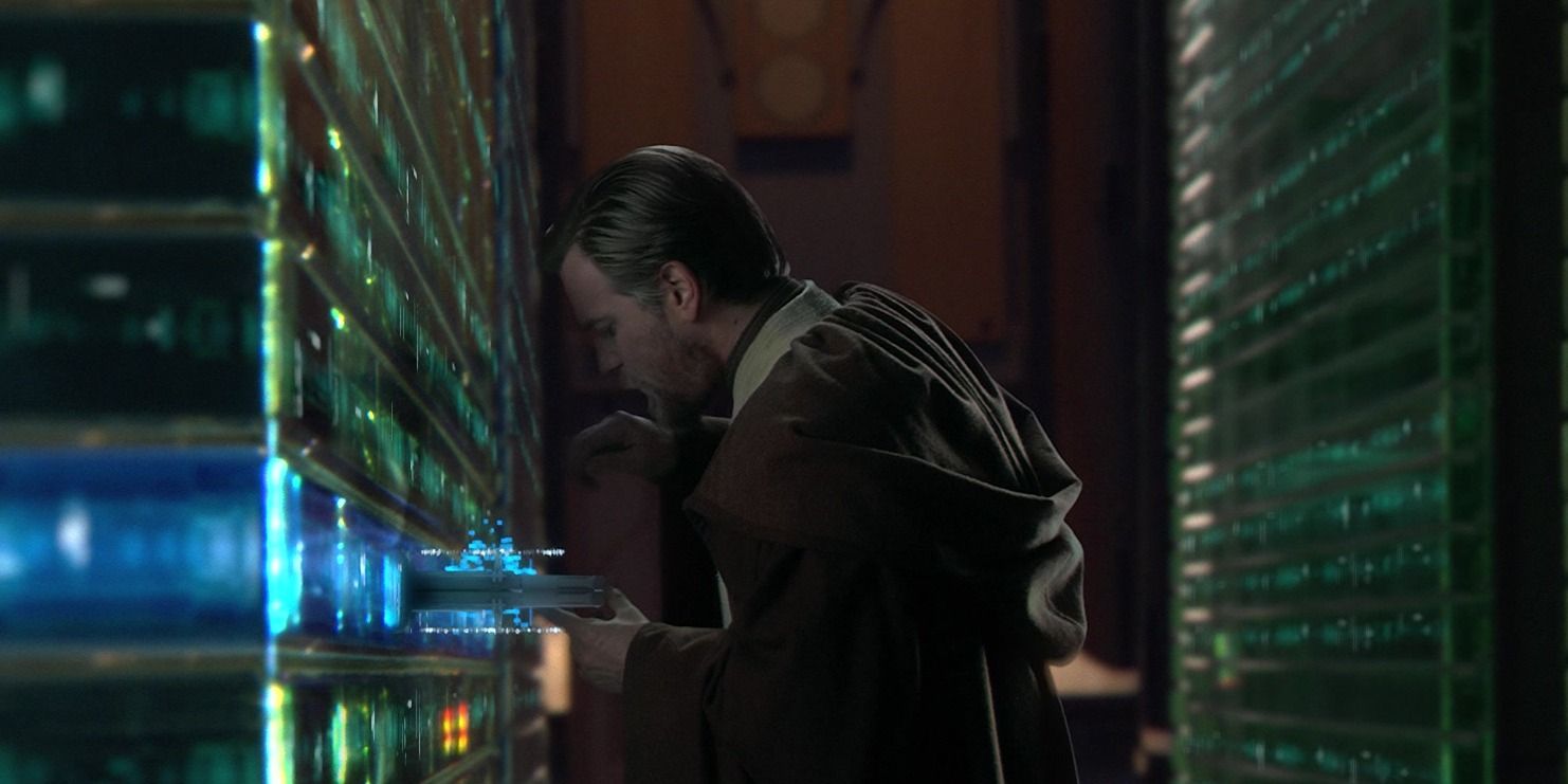 Obi-Wan watching the hologram of Order 66 in Revenge of the Sith