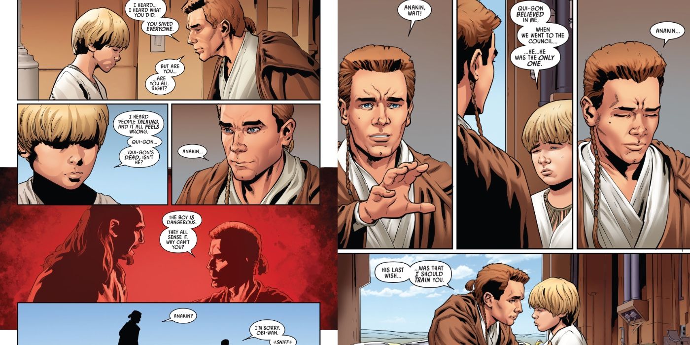 Obi-Wan conta a Anakin sobre a morte de Qui-Gon