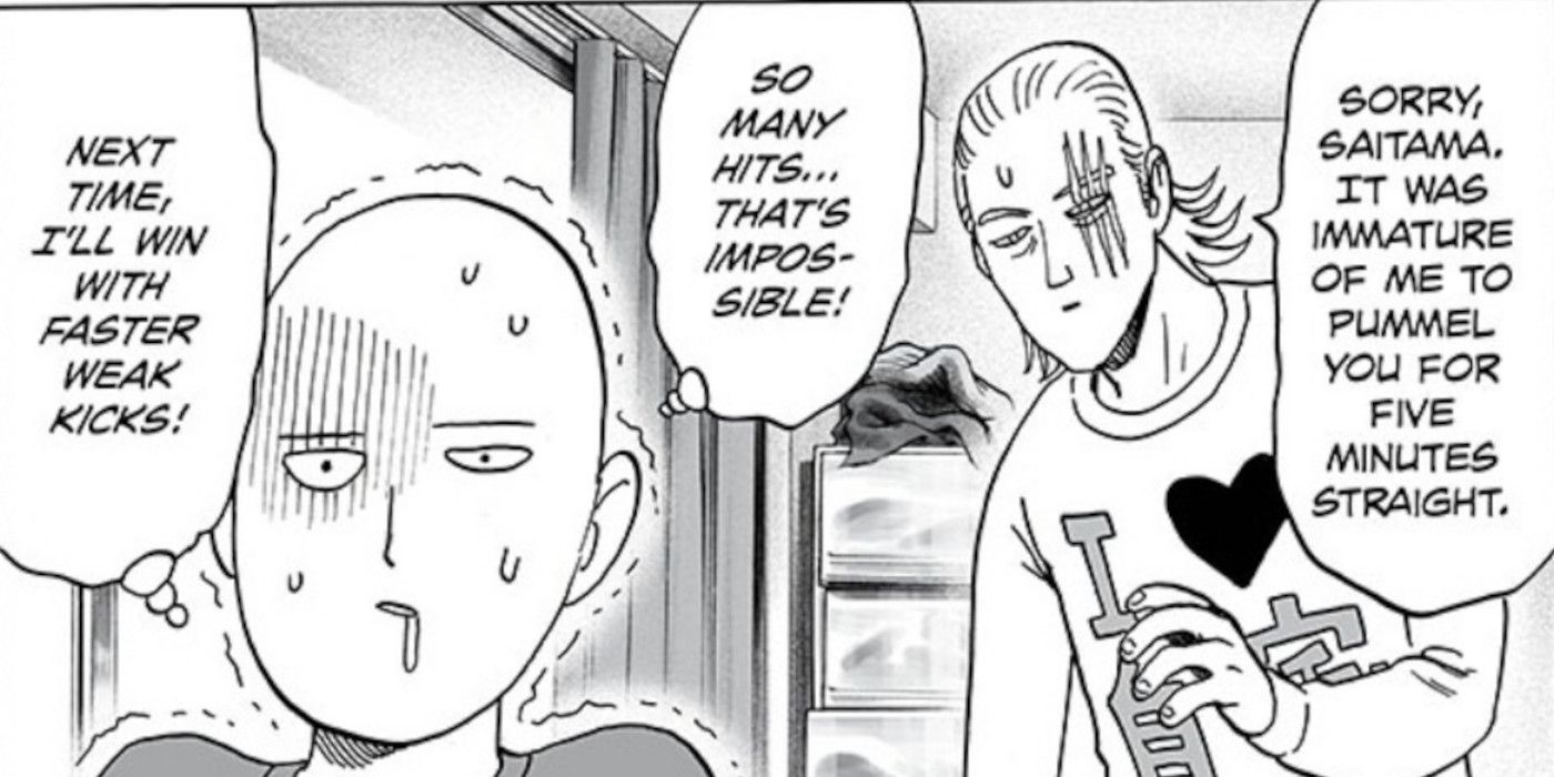 One-Punch Man Saitama gaming with King