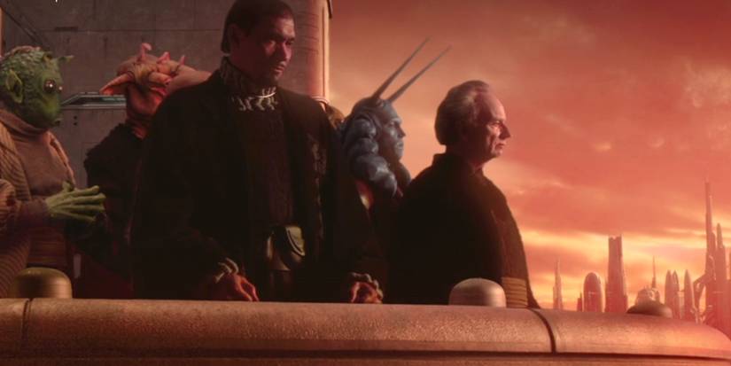 Palpatine and More Senators Surveying Clone Army