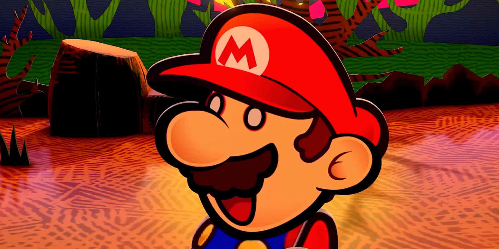 Mario with a shocked expression in Paper Mario: The Thousand-Year Door.
