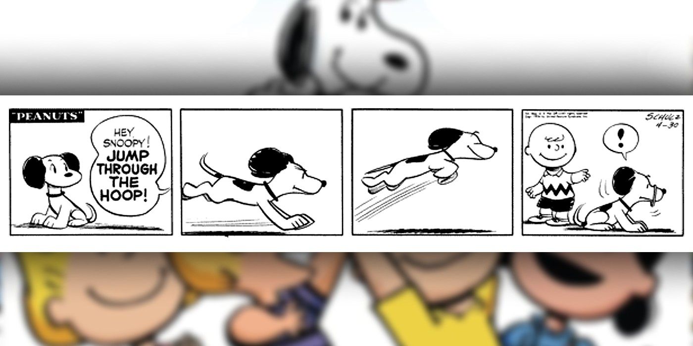 Quadrinhos de amendoim onde Charlie Brown engana o Snoopy