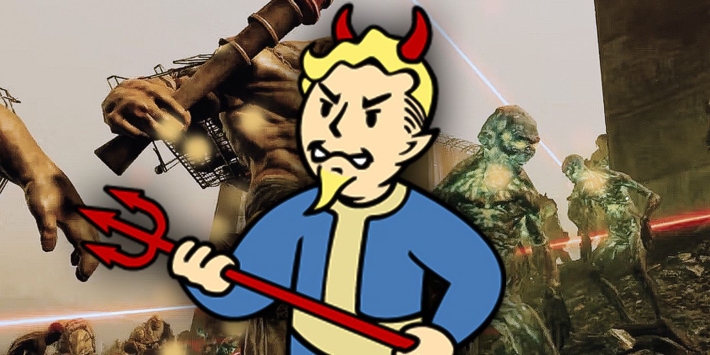 People fighting with the devil version of Vault Boy