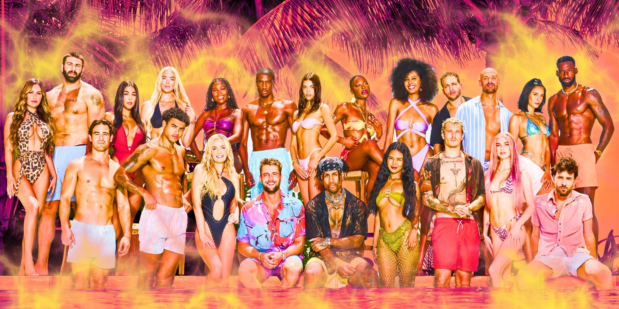 The Perfect Match Season 2 cast wears swimsuits.
