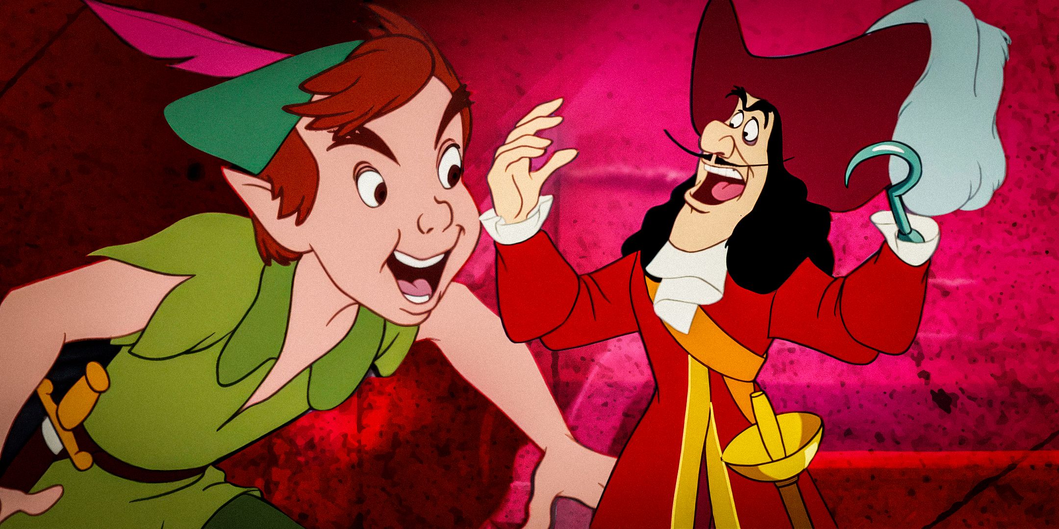 Peter Pan and Captain Hook in Disney's 1953 animated movie