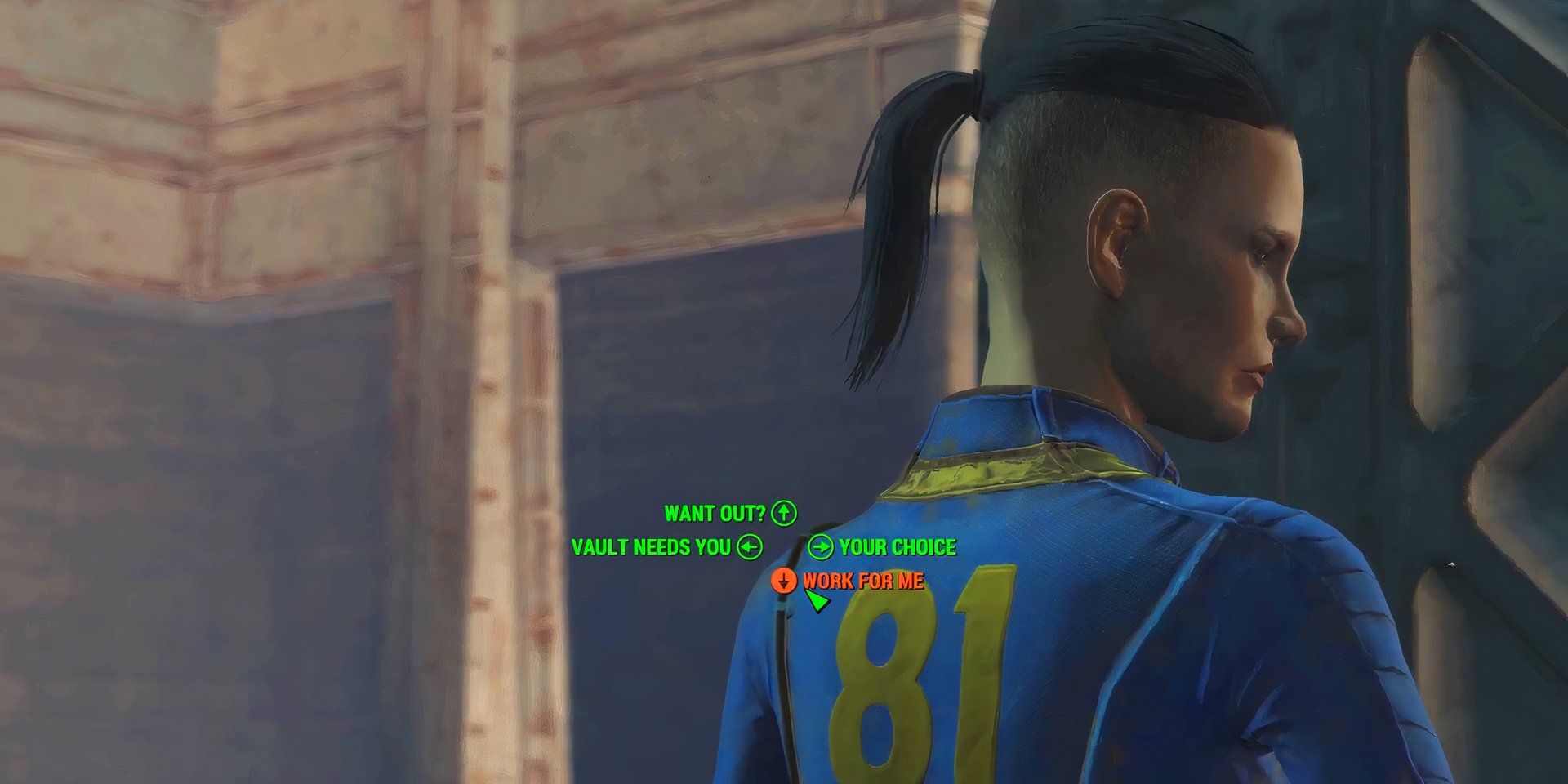 Le joueur devra réussir un test de charisme difficile (rouge) pour recruter Tina De Luca dans Fallout 4