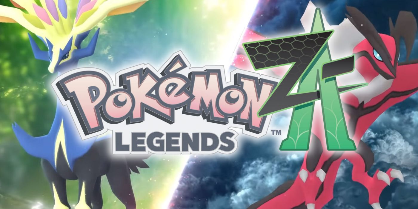 The Pokemon Legends Z-A Logo on top of Xerneas and Yveltal