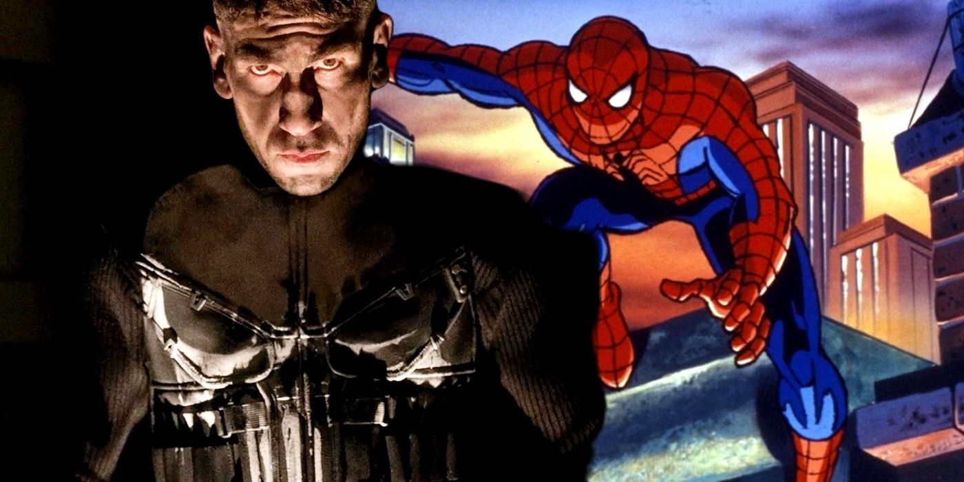 punisher from netflix's defenders and spider-man from the animated series