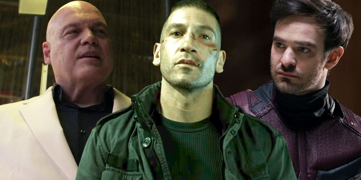 Punisher, Kingpin, and Daredevil in various MCU projects