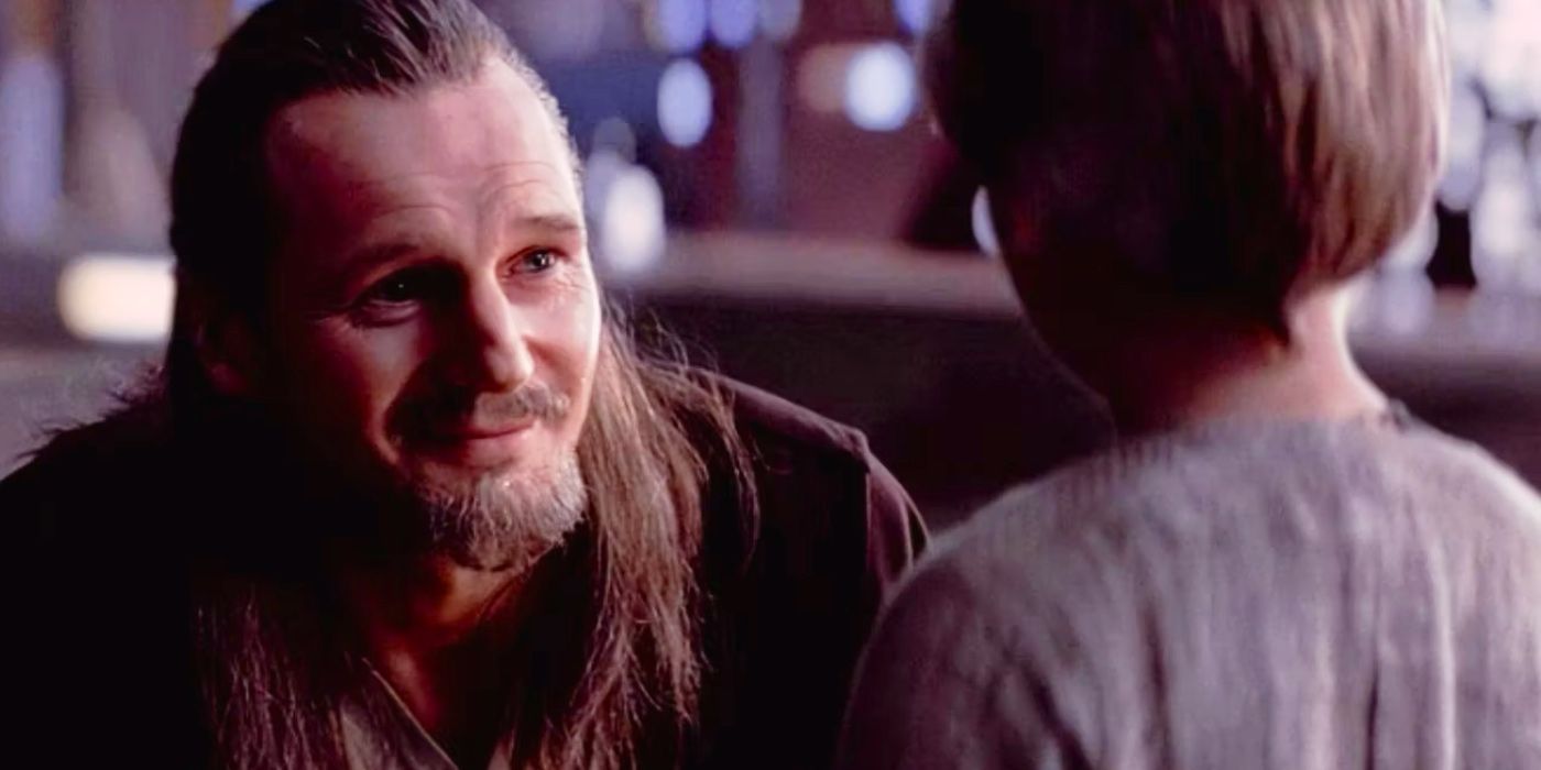 Qui-Gon and Anakin Skywalker on Coruscant in The Phantom Menace
