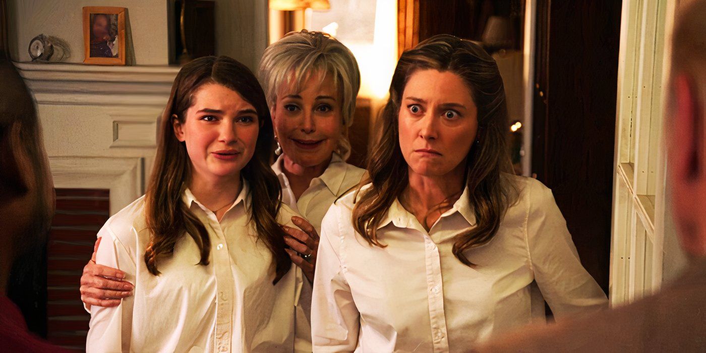 Raegan Revord as Missy, Annie Potts as Meemaw, and Zoe Perry as Mary in Young Sheldon