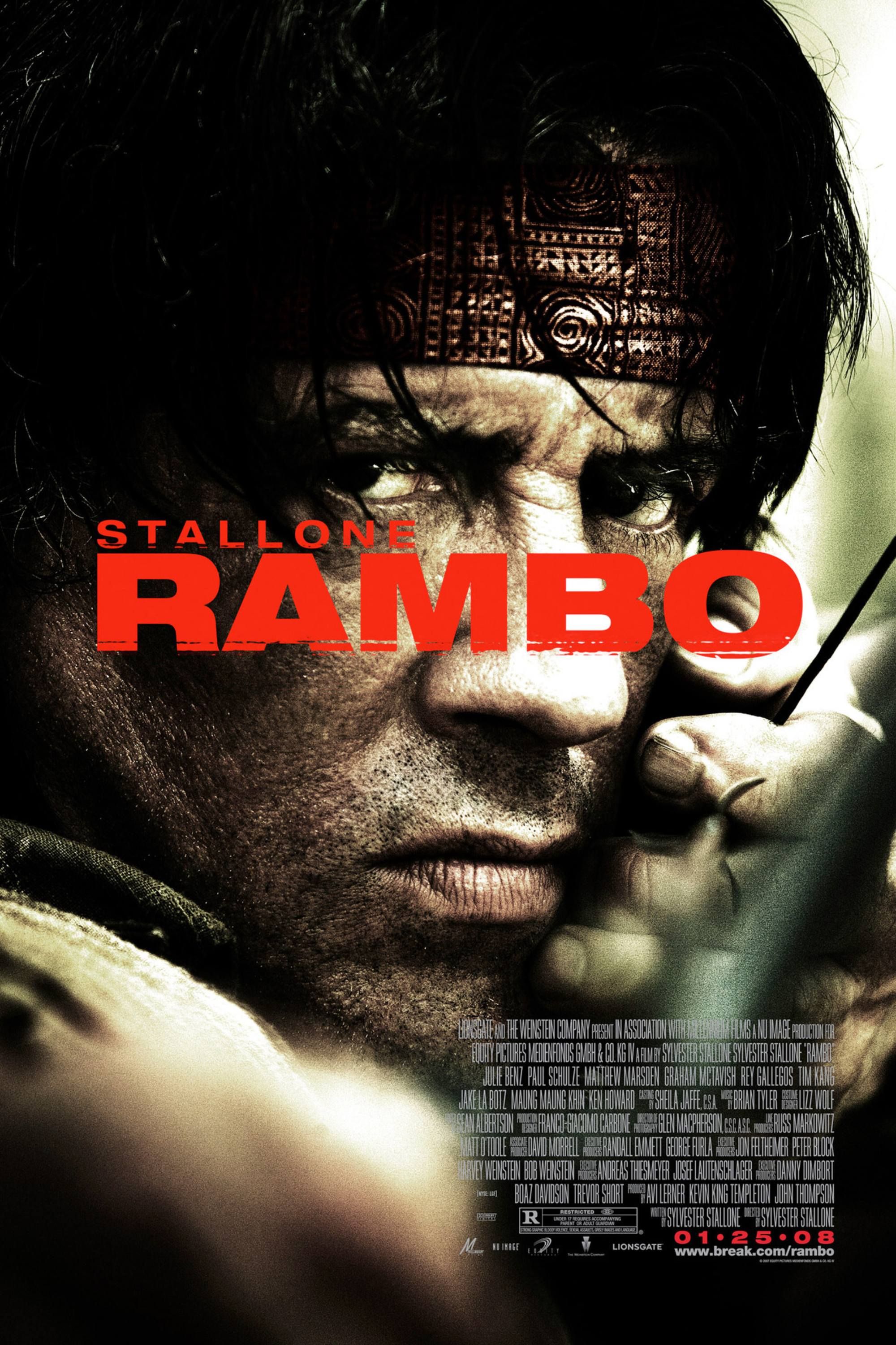 Rambo (2008) - Poste - Stallone with a bow