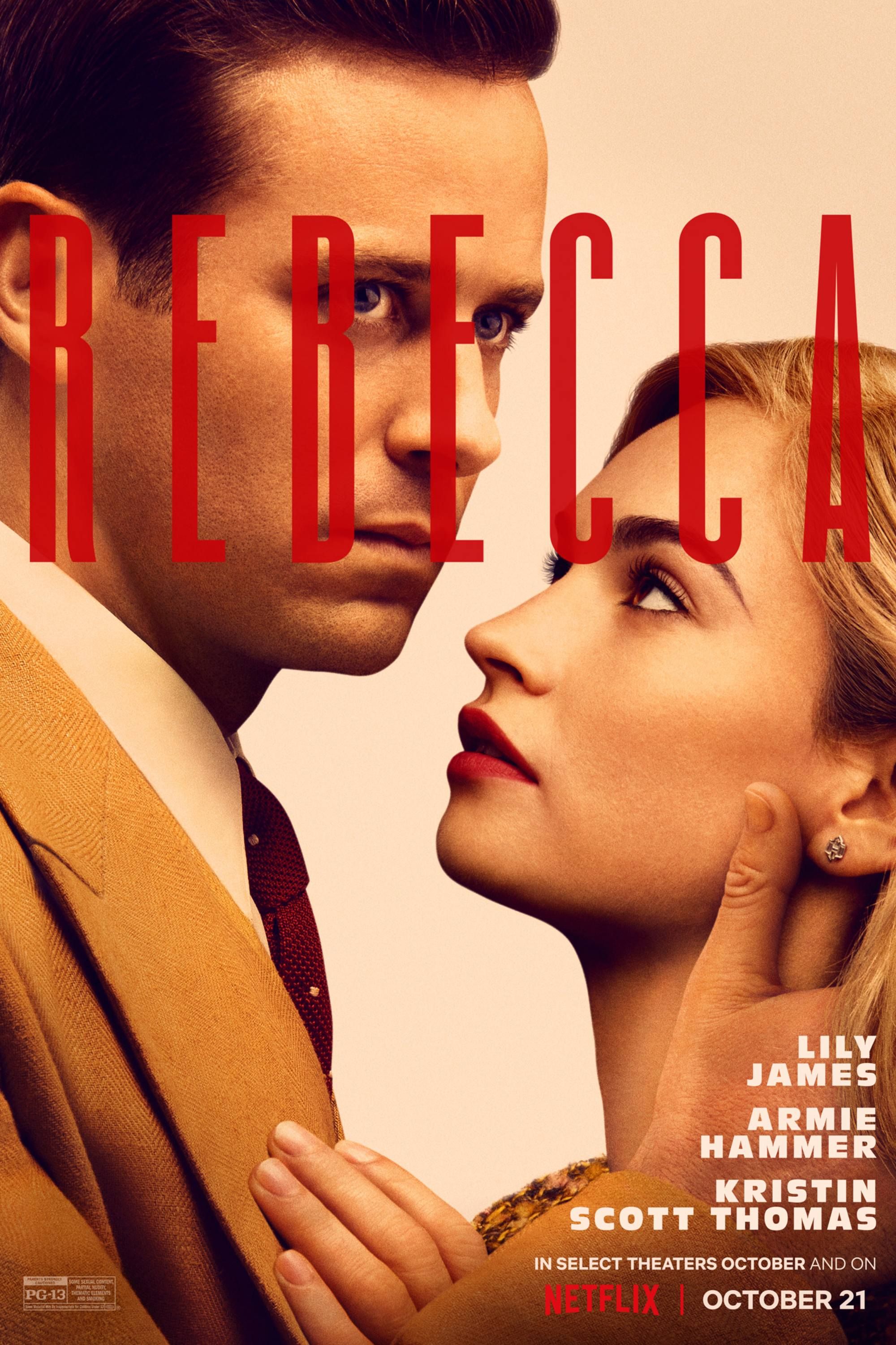 Rebecca (2020) - Poster - Lily james &amp; armie hammer holding each other