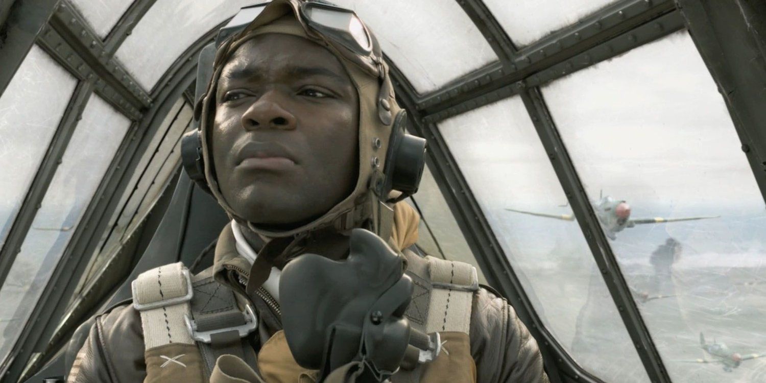 David Oyelowo as Joe "Lightning" Little in his plane in Red Tails
