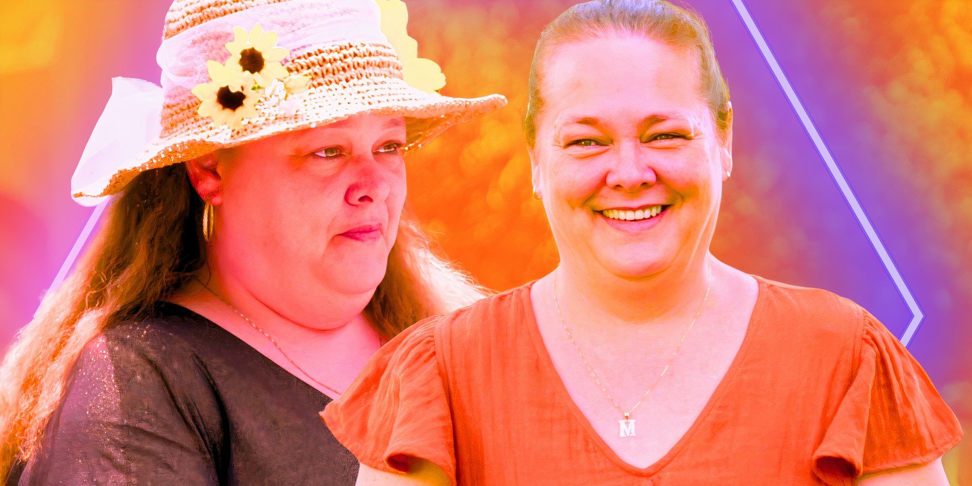  1000-Lb Sisters Misty Slaton Wentworth montage of her in hat and smiling