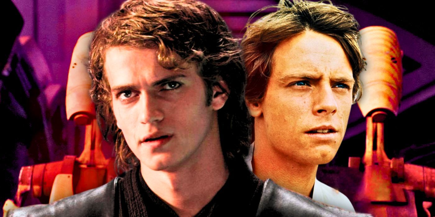 Anakin Skywalker in Revenge of the Sith and Luke Skywalker in A New Hope
