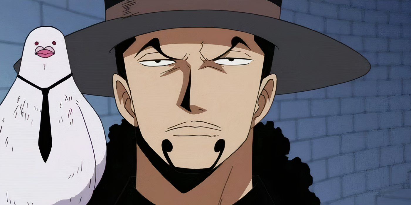 Rob Lucci with his pigeon in the One Piece anime.