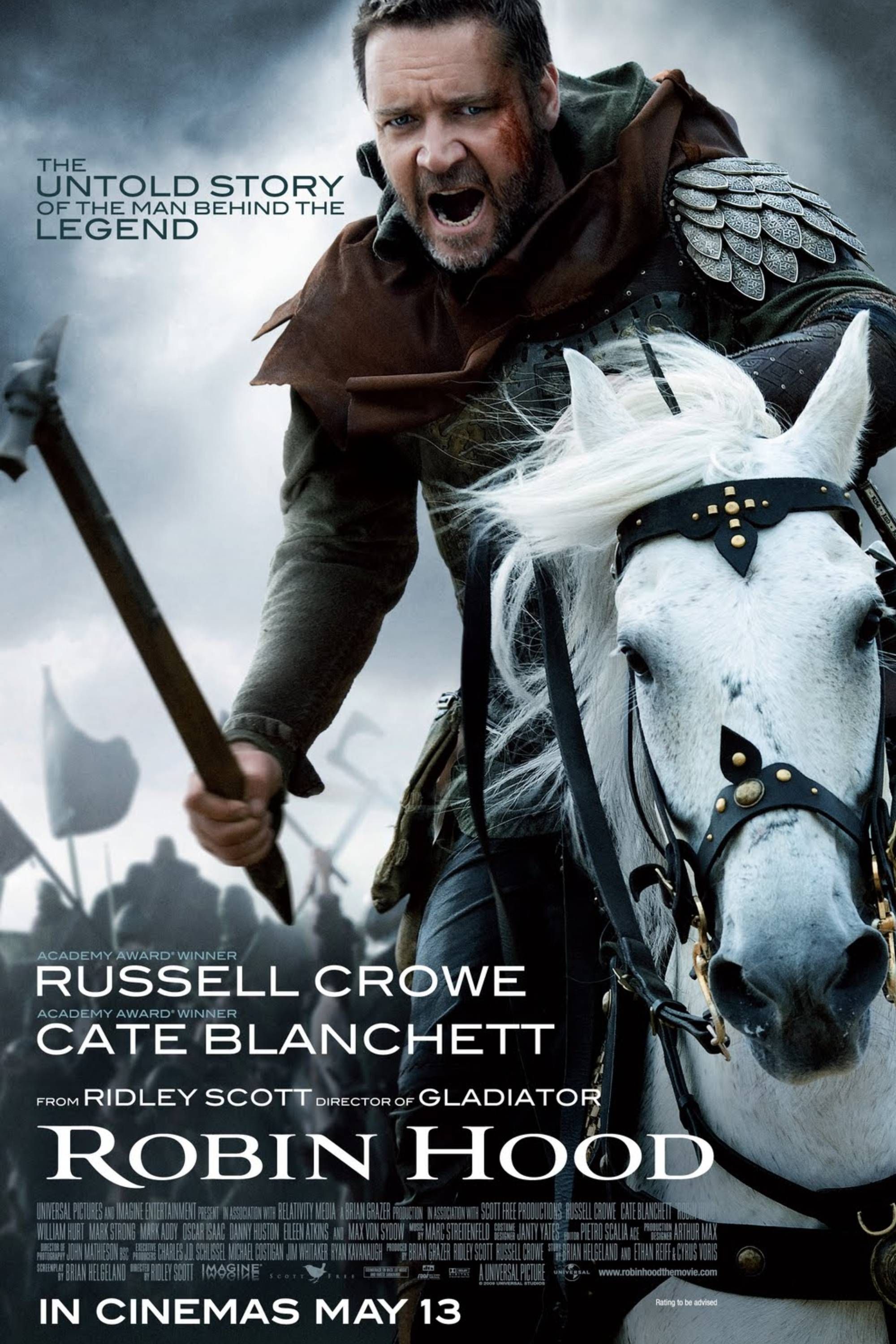 Robin Hood (2010) - Poster - Russel Crowe On A Horse With A Tomahawk