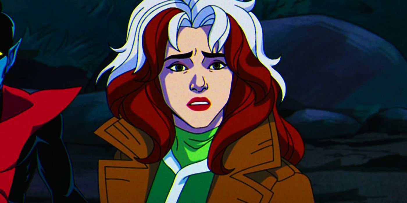 Rogue wearing Gambit's coat with Nightcrawler in X-Men '97 episode 9