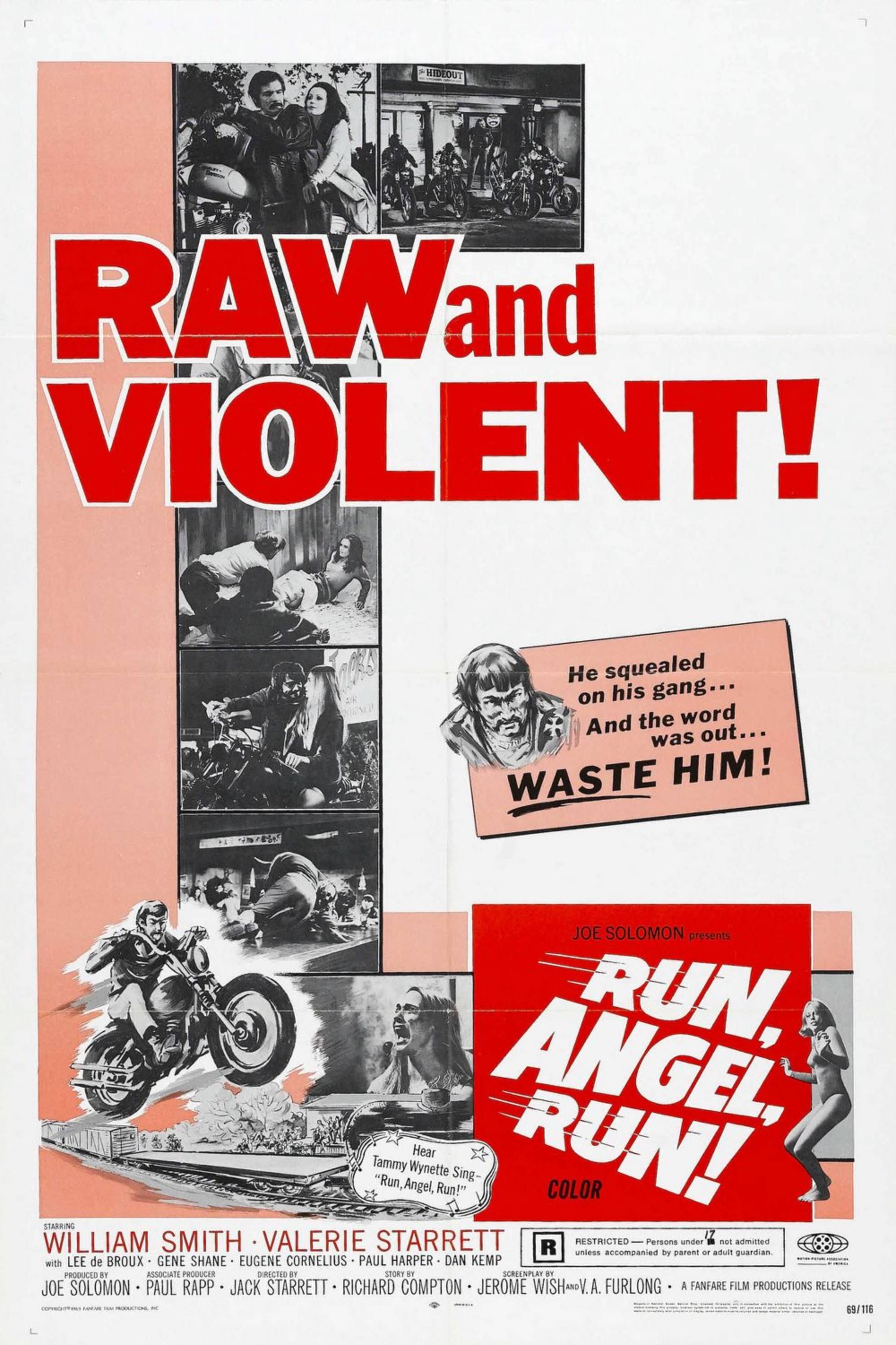 Run, Angel, Run! (1969) - Poster - William Smith  &amp; Valeria Starrett